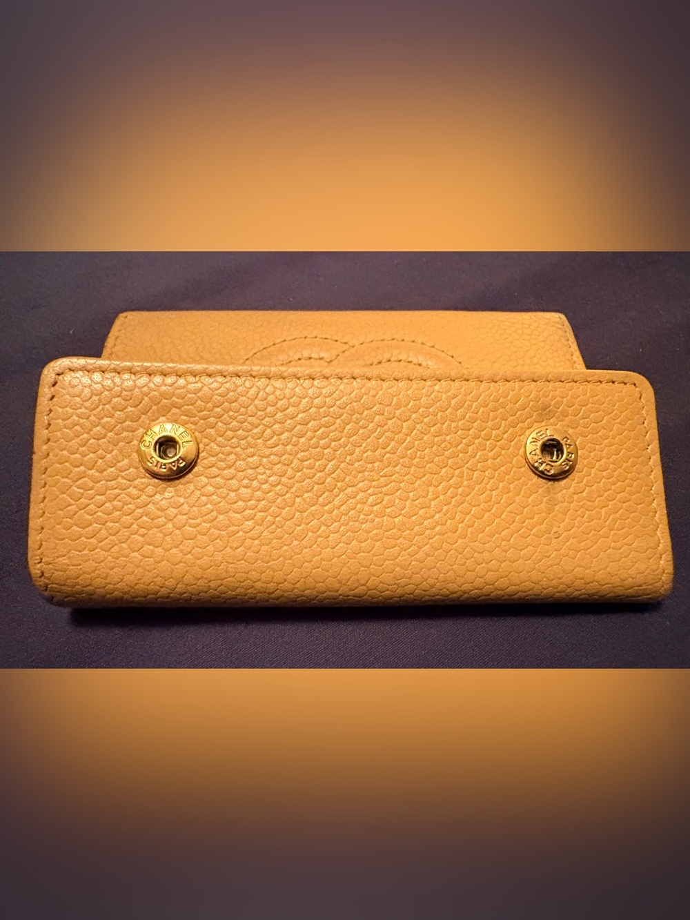 Vintage CHANEL Timeless CC Beige Caviar Leather 6 Key Case Card 8 Series - Picture 5 of 16